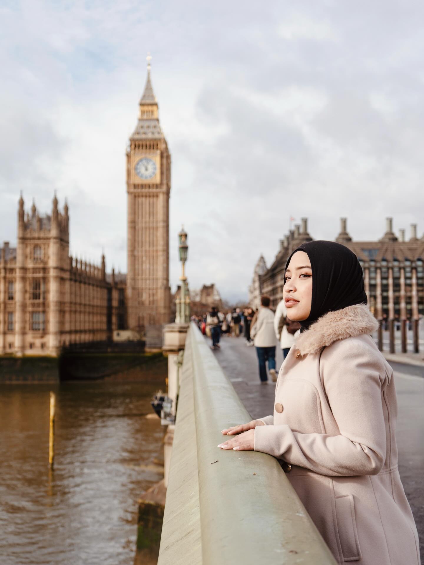 London portrait photographed on Westminster Bridge with Big Ben behind